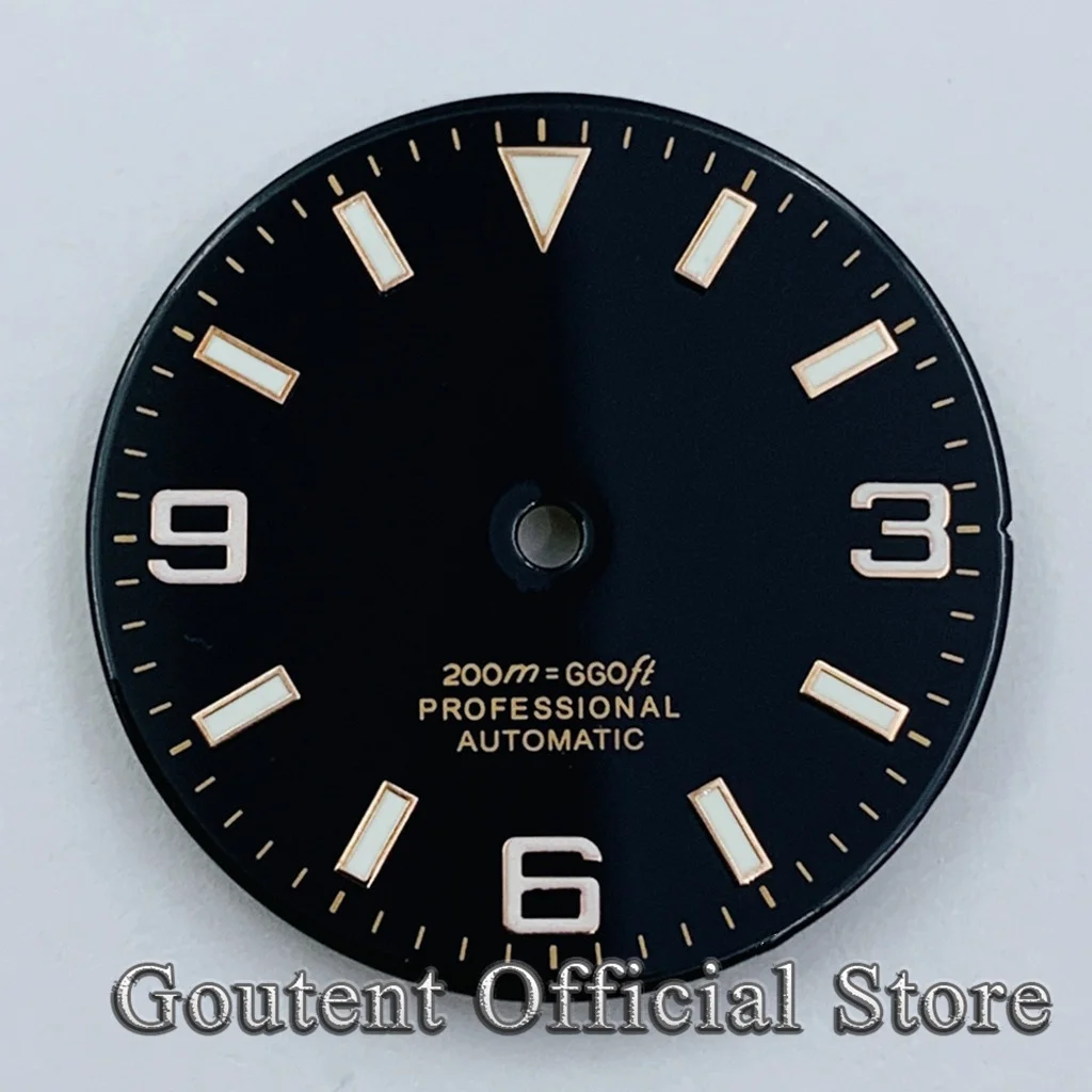 Goutent 29mm Sterile  Luminous Watch Dial Green Blue Fit NH35 NH36 ETA 2836 2824 PT5000 Miyota 8215 821A DG2813 3804 Movement