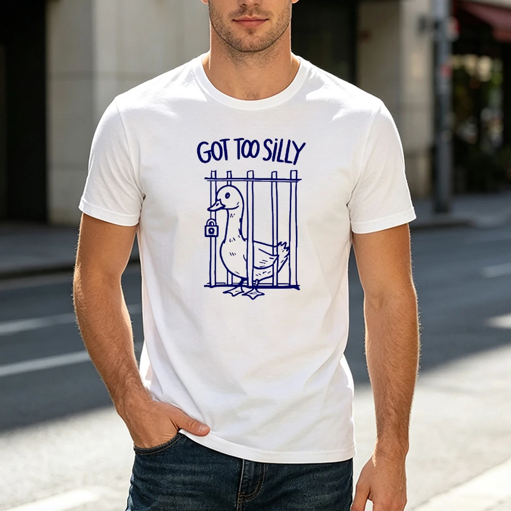 Ich bin zu dumm, um eine Gans im Gefängnis zu haben, Unisex-T-Shirt für Männer und Frauen, weißes T-Shirt, lustiges Tier-Humor-Grafik-T-Shirt, Streetwear, sarkastische Meme-T-Shirts