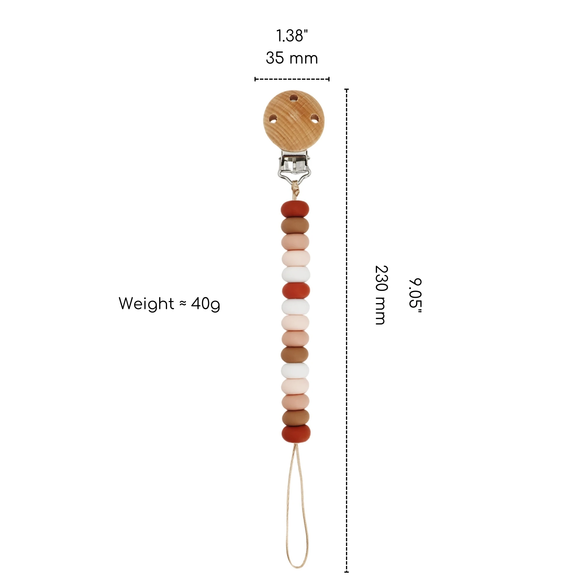 Erduo Baby Schnuller Zubehör Silikon Beißring Perlen Schnuller Halter Dummy Clip Riemen Schnuller Nippel Kette für Attache Zitzen