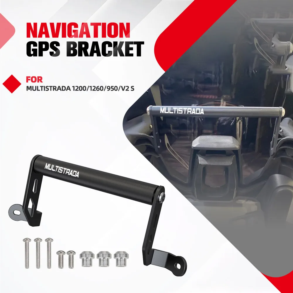 

For Ducati Multistrada 1200/1260/950/V2 S Motorcycle Mobile Phone Navigation GPS Plate Bracket Holder Mount Accessory Aluminium