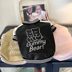 Letter Print Pet Baseball Clothing Winter Thickened Dog Sweatshirt Teddy Warm Clothes Bichon Frise Soft Pullover
