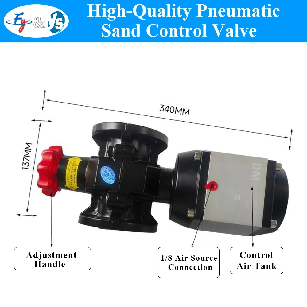 Pneumatic Sand Valve Abrasive Valve Precise Sand Flow Control Sand Output Control Bottom Valve for Sandblasting Machine Parts
