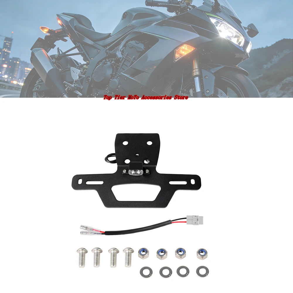 Motorcycle License Plate Holder Fender Eliminator Tail Tidy LED Light New 2020-2026 Fit For ZX-4R ZX-25R ZX 250 ZX25RR SE ZX-4RR