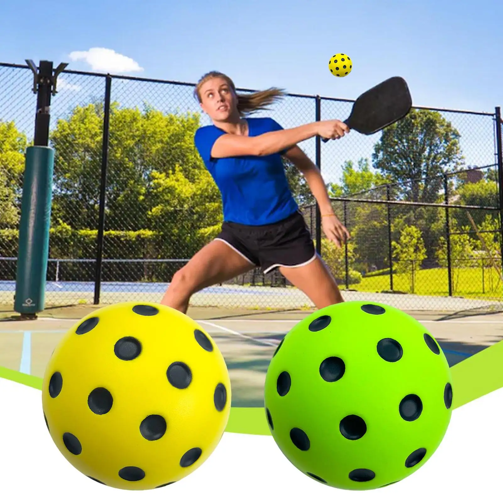 Noise Reducing Pickleball Accessories Practice Pickle Balls Quiet Pickleball Balls Indoor Pickleballs Bounce Ball For Pickleball