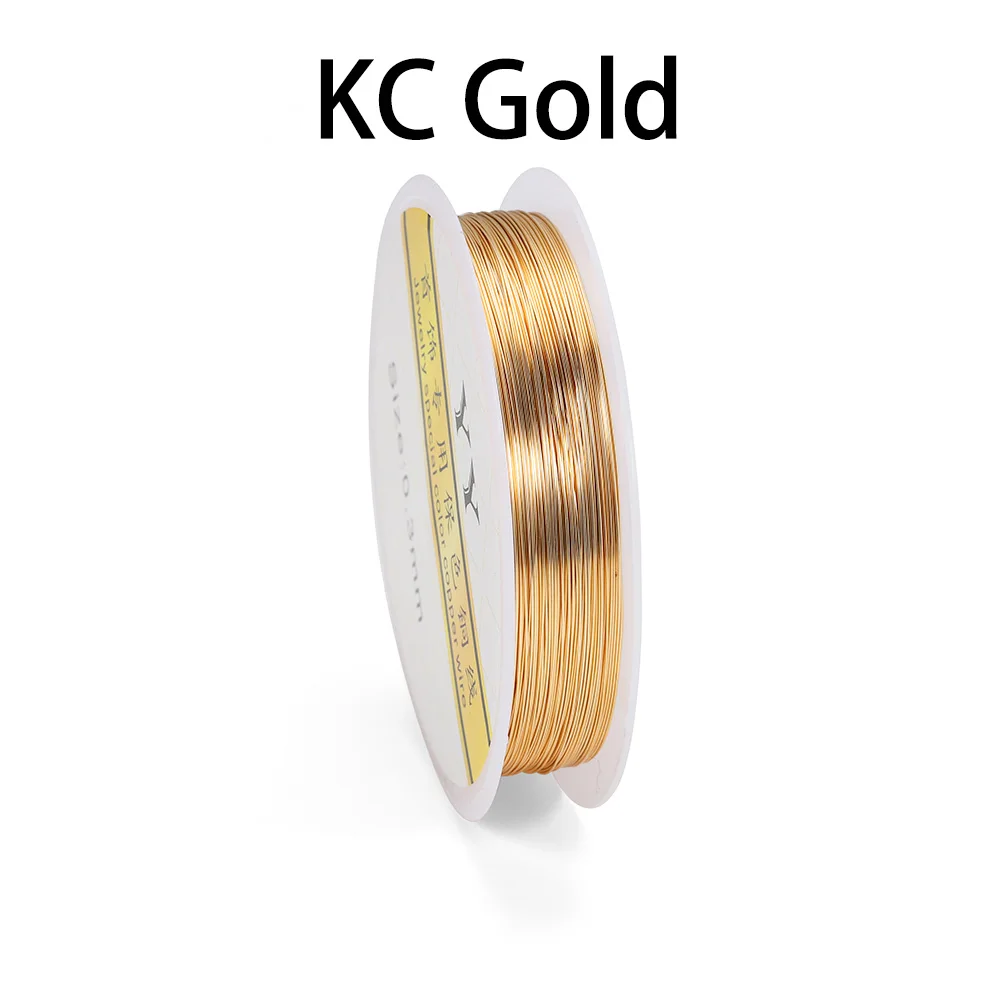 1 rolle Gold Farbe Kupfer Draht 0,2/0,3/0,4/0,5/0,6/0,7/0,8/1,0mm Perlen Schnur DIY für Schmuck Machen Zubehör Großhandel