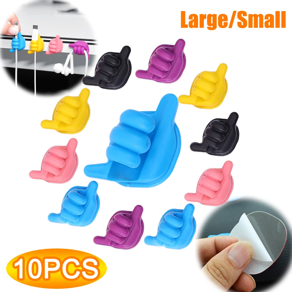 Silicone USB Cable Organizer Kawaii Wall Hanger Hooks Data Line Cable Clips for Apple Iphone Samsung Xiaomi Self Adhesive Hook