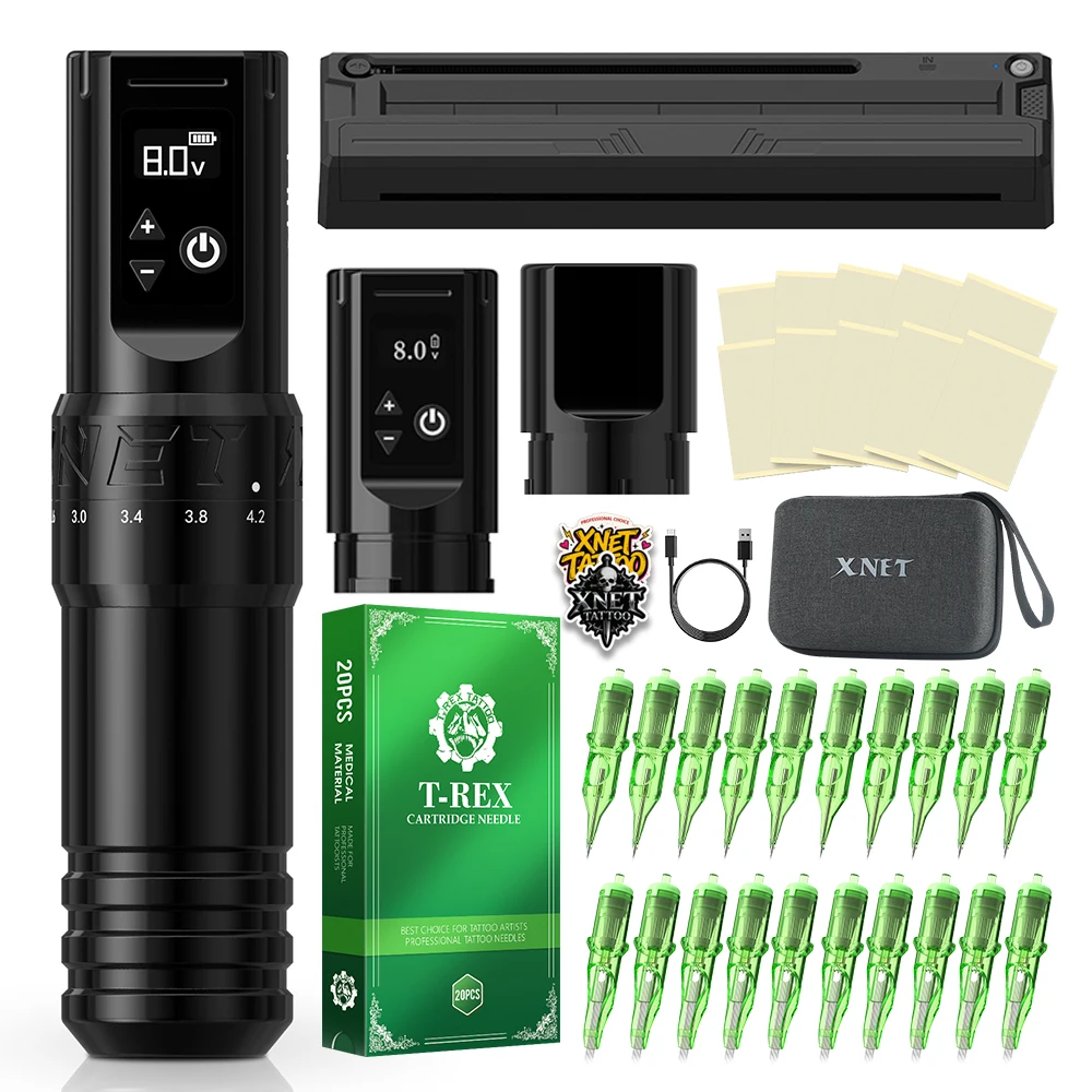 XNET T1 Wireless Tattoo Machine Pen Kit 2400mAh