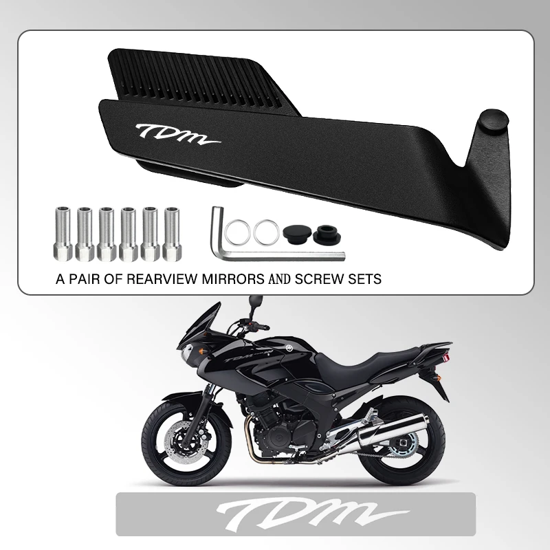 Track Certified Wide-angle Motorcycle Fixed Wind Wing Rearview Mirror For YAMAHA TDM850 TDM900 TDM 850 900 anti-glare Mirror