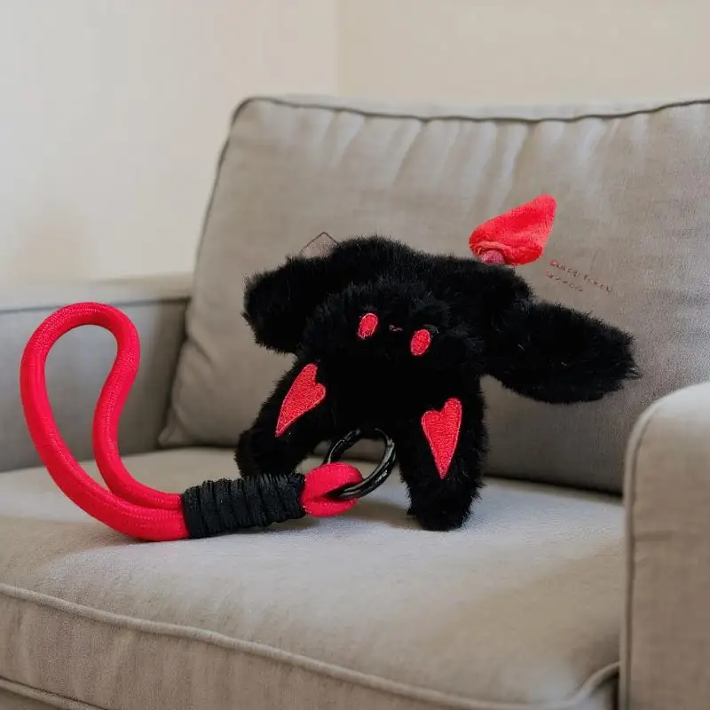 Dainty Bat Plush Toy Keychain for Halloween; Little Devil Lanyard Bag Pendant Backpack Hanging Birthday Gift for Girls