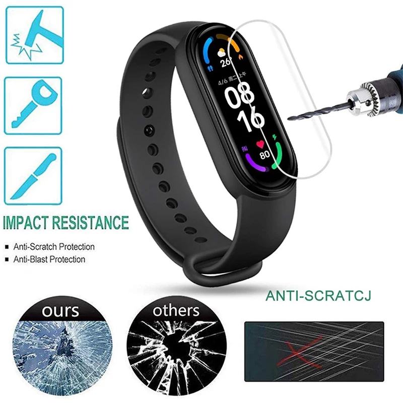 Full Screen Protector For Xiaomi Band 7 6 5 Soft Hydrogel Protective Film For Mi Band 3 4 Smartband Explosion-proof Accessories