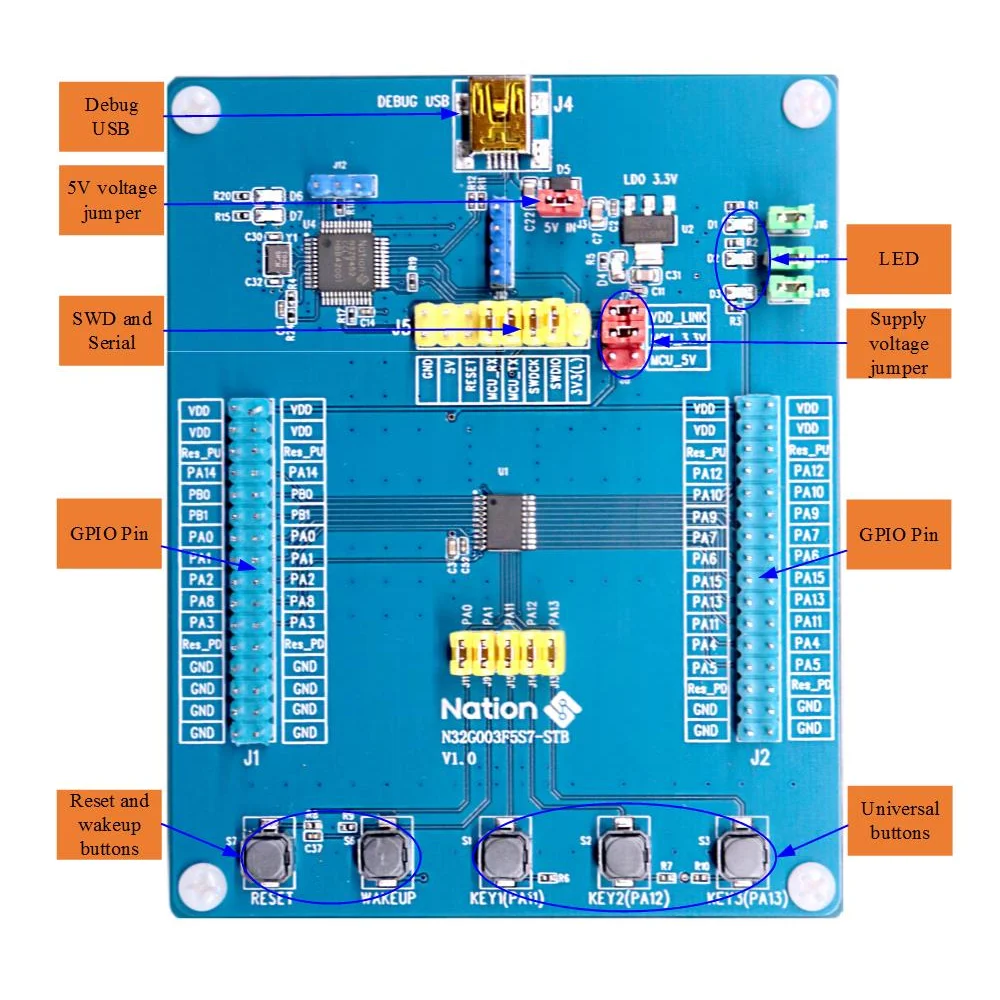 N32G003F5S7 Development Board N32G003F5S7-STB Evaluation Board