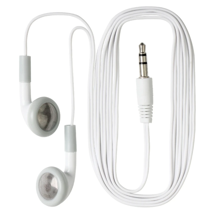 

100pcs White In Ear Wired Earphone Low Cost Earbuds Disposable Music Headset for Hospital Museum School Library Hotel Gift