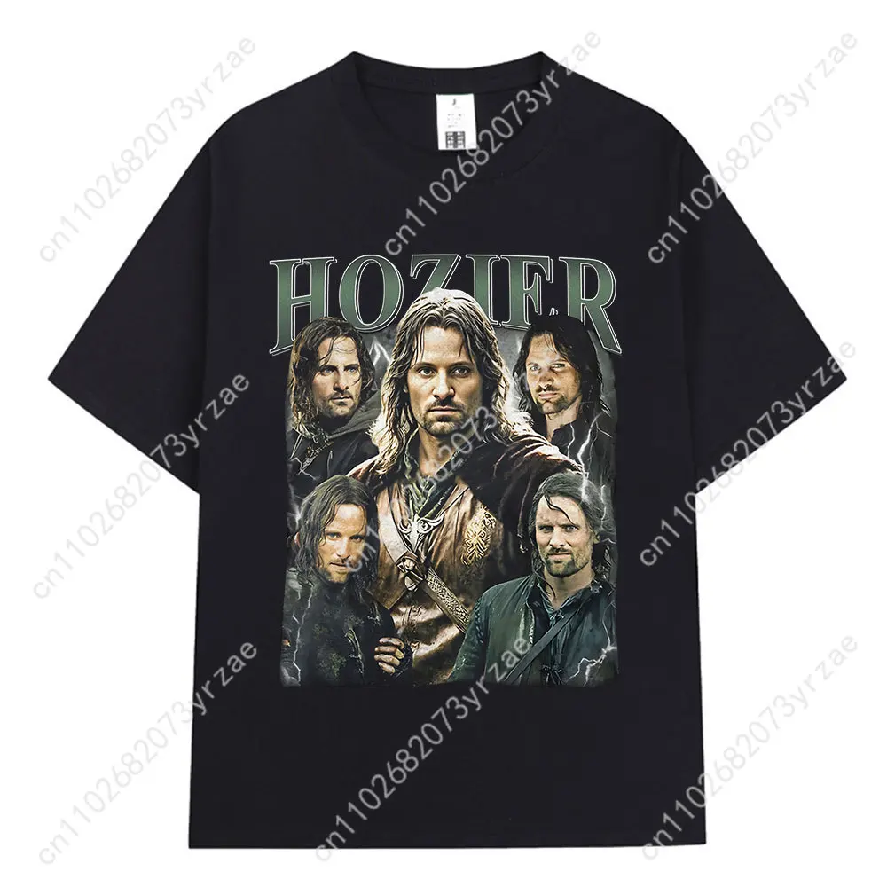 Hozier مضحك ميمي أراغورن الرجعية التي شيرت رجل امرأة عالية الجودة القطن قصير الأكمام موضة تي شيرت لينة تنفس القمم