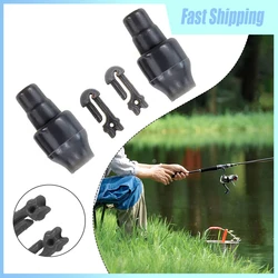 20pcs Fishing Line Quick Replacement Connector Black Fishing Hair Rig Line Stopper Fishing Rod Connector Tool Accessories