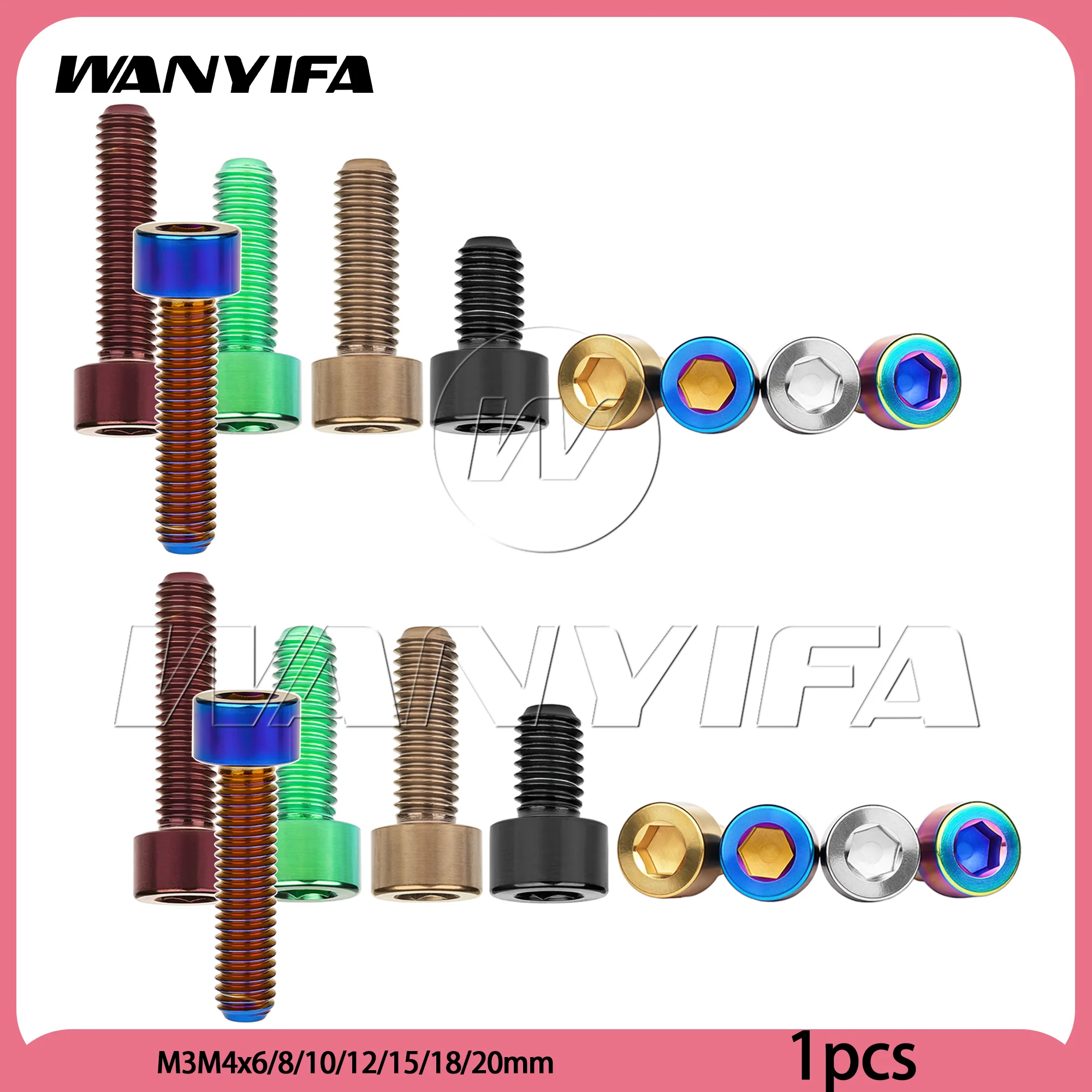 Wanyifa Titanium Bolt M3M4x6/8/10/12/15/18/20mm for Bicycles and Motorcycles  Hexagonal Head Screws