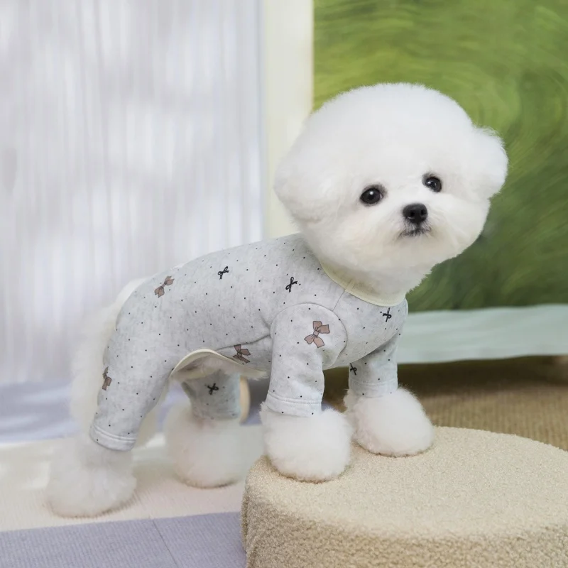 Warme Schlafanzüge für kleine und mittelgroße Hunde, Dackel, Mops, bedruckte Hundekleidung, vierbeiniger Hoodie, Hose, Overall, Welpen-Onesie XXL – Detail 3