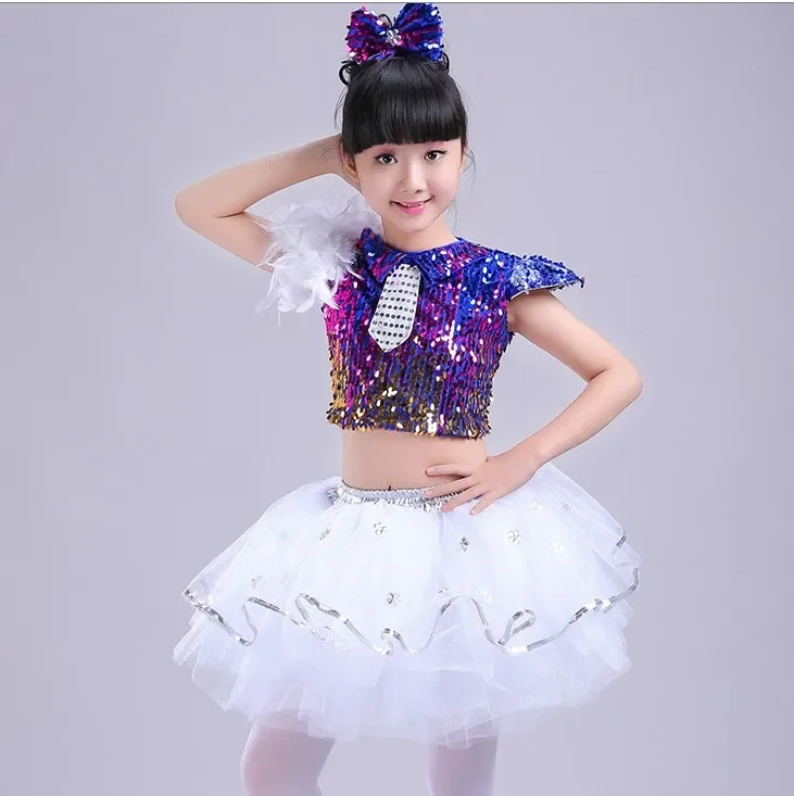 Children\'s jazz dance Latin dance costumes girls boys sequins children modern dance hip-hop stage performance costumes