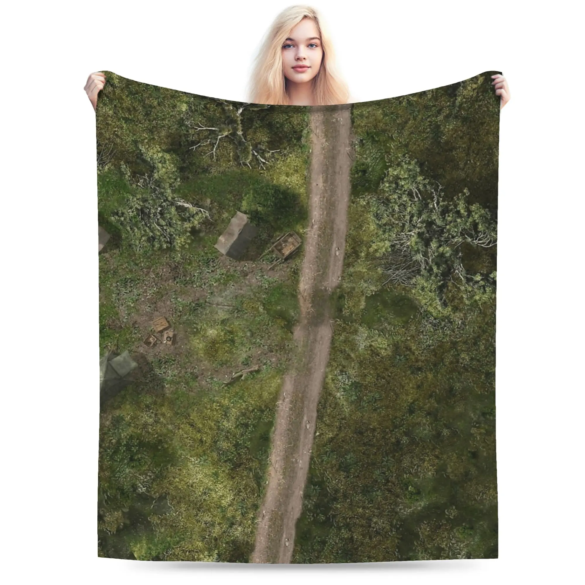 Comfortable Grass Battlemat  Blankets  Warm Soft Comfortable Plush Throw Blanket For Kids Home Decor Flannel Bedspread Bed Cover
