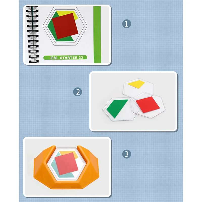 YSUN-2X Juegos de códigos de color preescolar Jigsaws lógicos para niños Figura Cognción Pensamiento espacial Aprendizaje educativo(A)