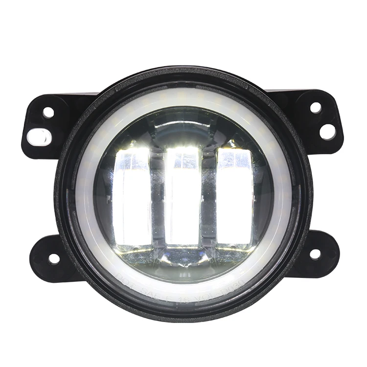 

4 Inch Round Led Fog Light Car Front Fog Lamp Replacement 30W 4" Round Fog Light Full Halo Ring For Jeep Wrangler Jk