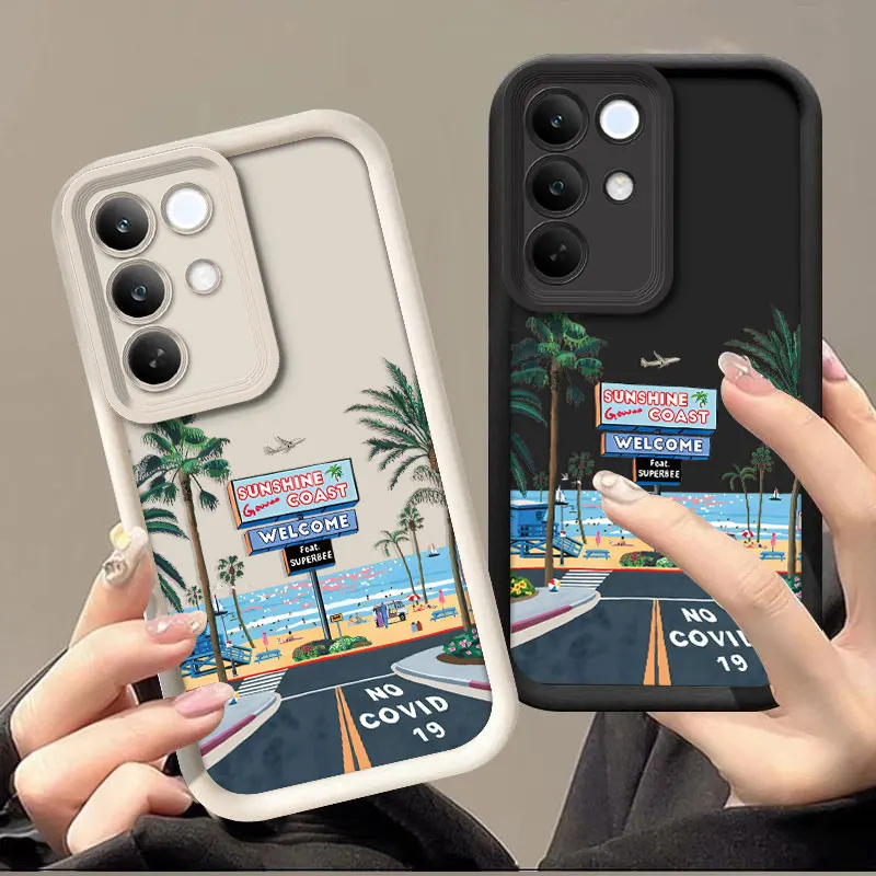 Coque en silicone souple pour Realme C85 Pro C85 5G, housse de protection résistante aux chocs, motif imprimé plage, Funda