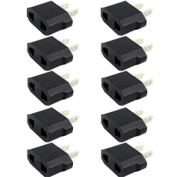 10 Pieces Black European US AU EU Plug Adapter Japan to EU China Travel Power Adapter Plug Outlet Converter Socket