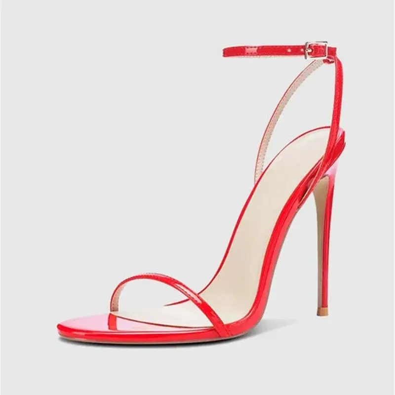 MKKHOU Fashion Sandals Women\'s New High Quality Handmade Shoes Sexy Thin Strip Round Head Ankle Buckle Strap High Heel Sandals