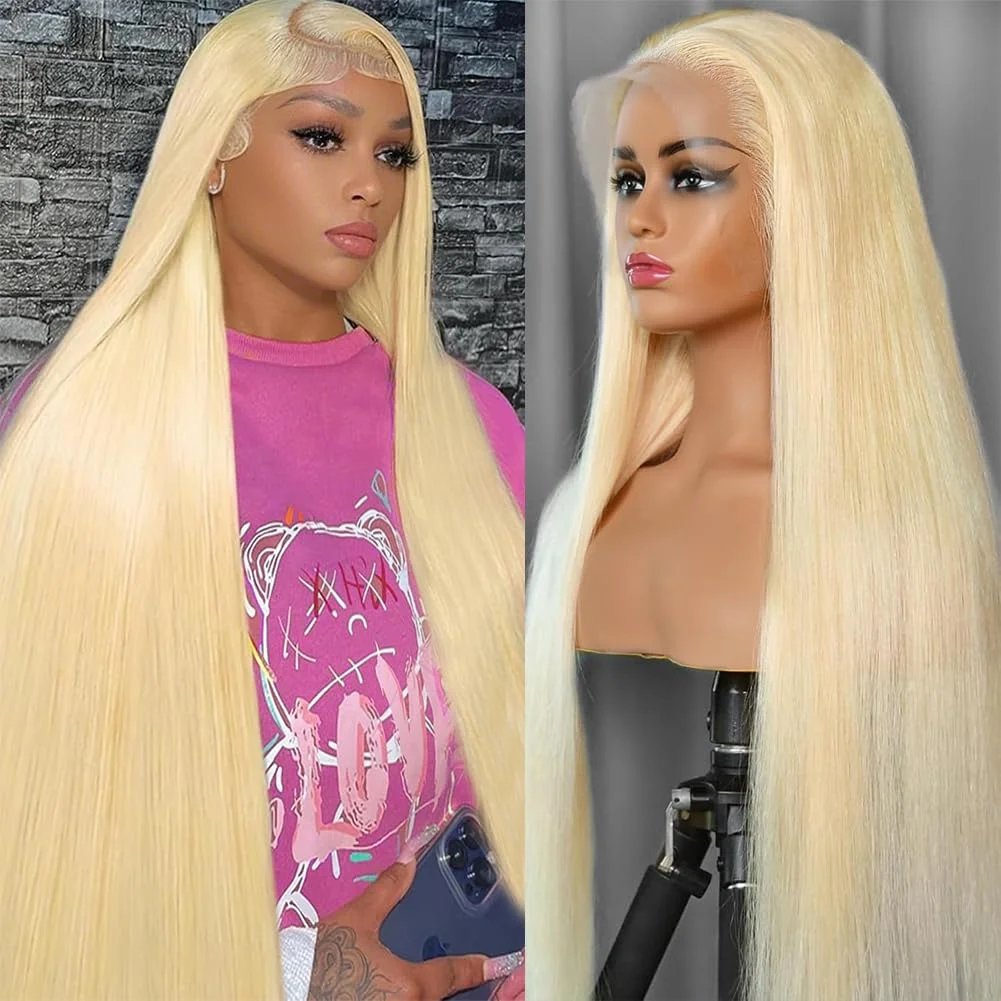 

200 Density 46 Inch Straight Wig 613 Blonde 13x6 Hd Lace Front Human Hair Wigs 13x4 Transparent Lace Frontal Brazilian Remy Wig