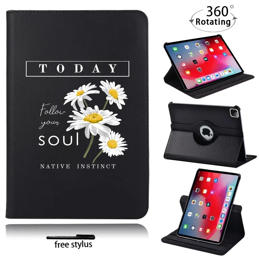 

Tablet Case for Apple IPad Air 4/Air 1/Air 3/Air 2 360 Rotating Pu Leather Bracket Protective Cover + Free Stylus