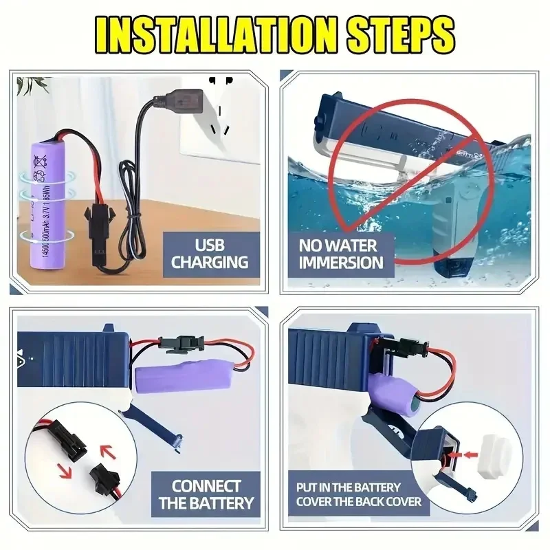 ปืนฉีดน้ำไฟฟ้าแบบชาร์จไฟได้ - ของเล่นเล่นน้ำในฤดูร้อนที่สมบูรณ์แบบสำหรับเด็กอายุ 5 ปีขึ้นไป! ของขวัญคริสต์มาส ฮาโลวีน และวันขอบคุณพระเจ้า