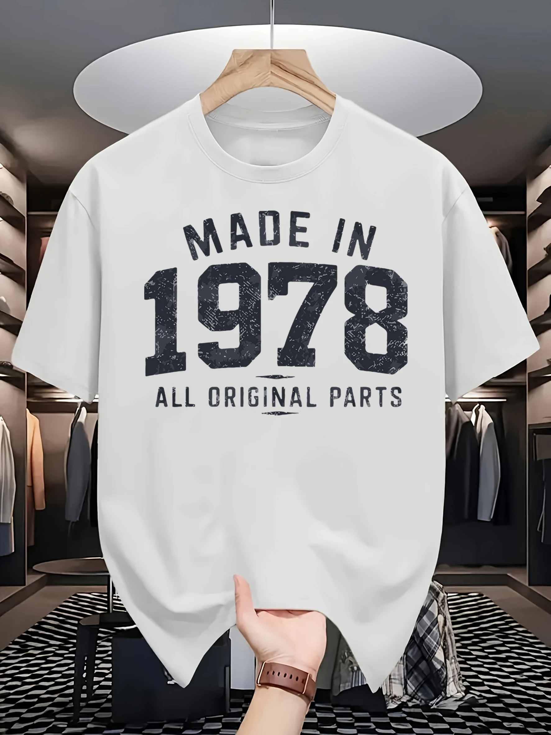 Hergestellt im Jahr 1978, alle Originalteile, Herren-T-Shirts, Baumwolle, O-Ausschnitt, kurze Ärmel, trendige, lockere Streetwear, Unisex, All-Match-Sommerkleidung