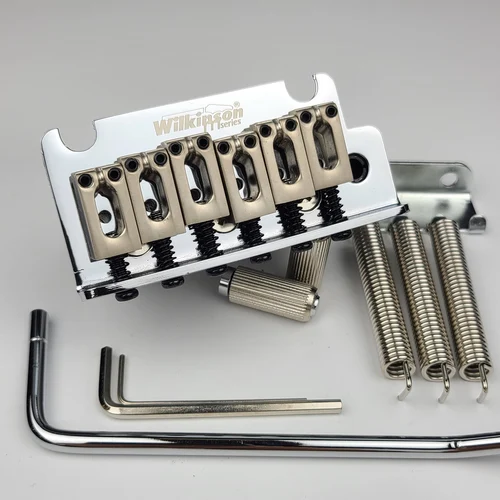 Imagen 2 del producto Wilkinson WOV06 Chrome Silver con licencia de 2 puntos tipo vintage guitarra eléctrica puente trémolo para guitarra Strat y Suhr
