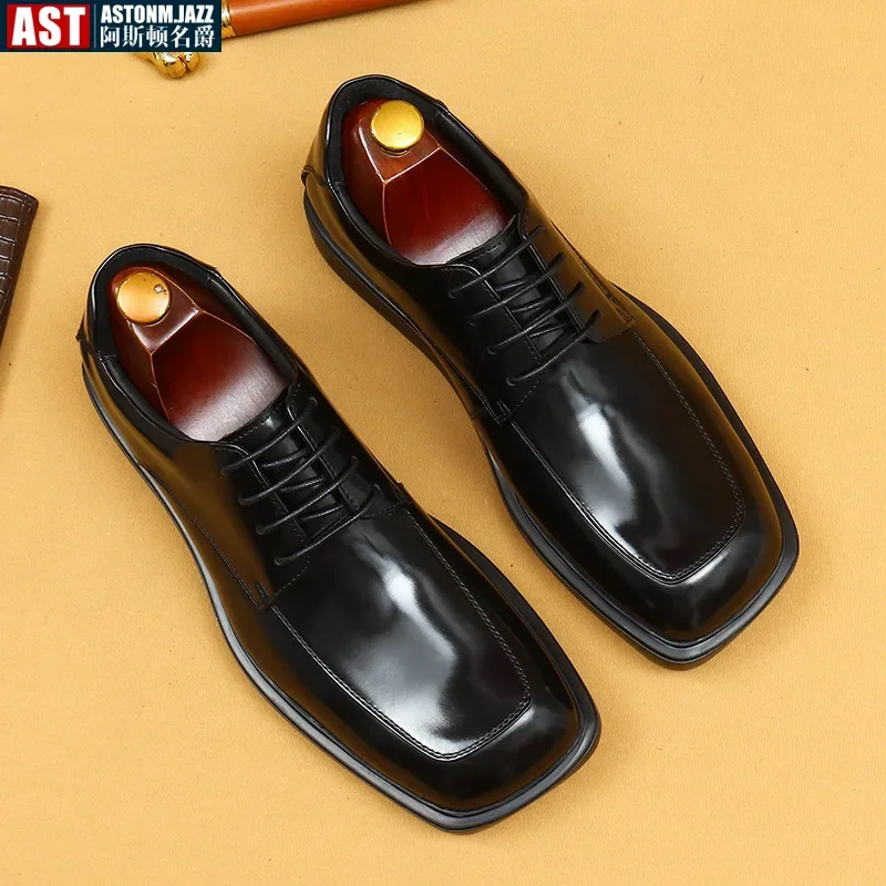 Successful Men's Leather Shoes High Quality Handmade Oxford Casual Business Office Work Shoes for Gentalman Lace Up Comfortable