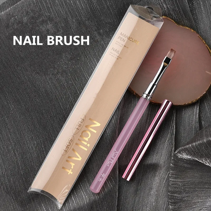 1/3PCS Pink Round Handle Gel Painting Brush Nail Art For Gel Tip Extension Acrylic Builder Accessory Nail Art Brushes