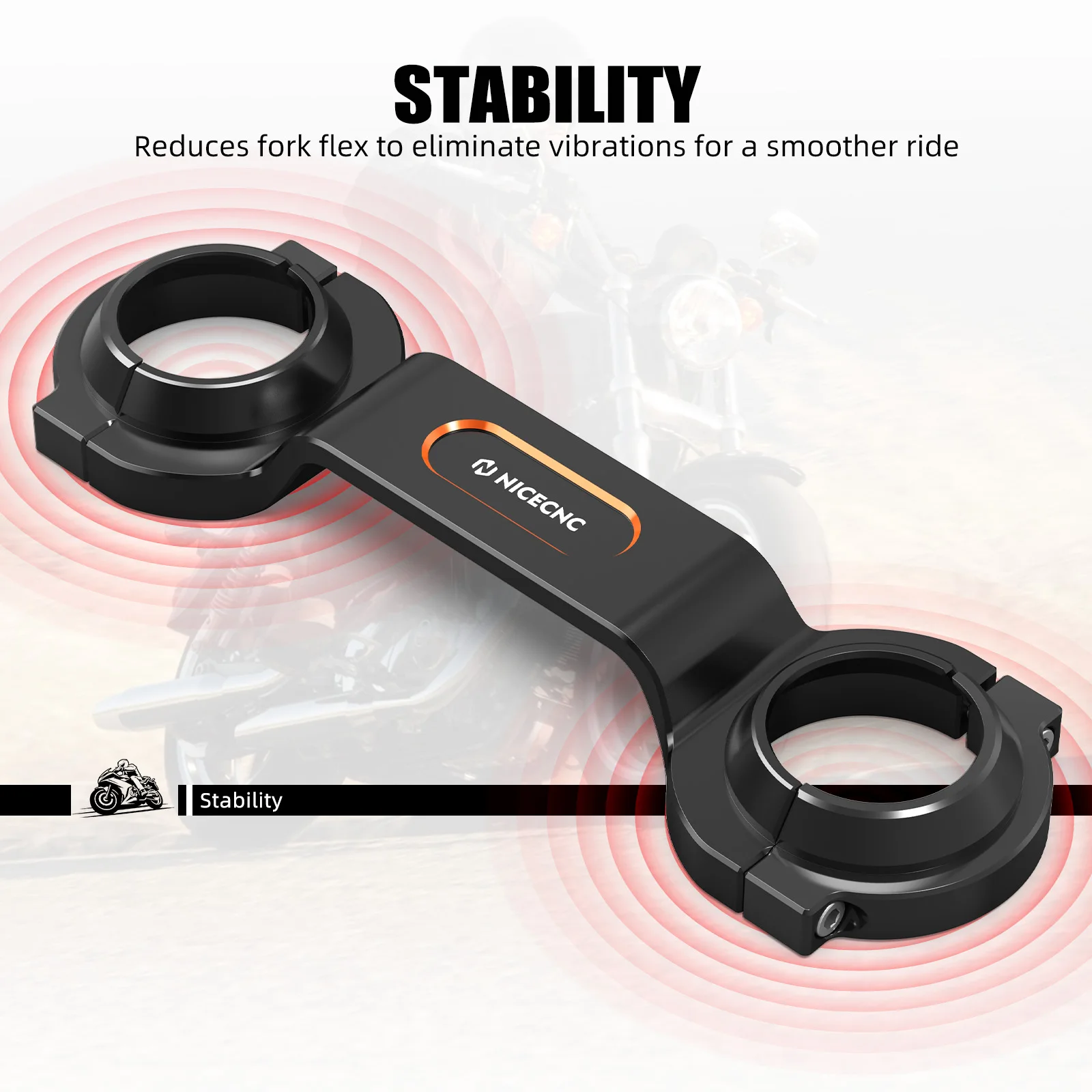 NICECNC Vorderradgabelstrebe für Harley Sportster Iron 883 XL883N 1200 XL1200NS Sportster 883 XL883L Sportster 1200 XL1200C Dyna Low – Detail 4