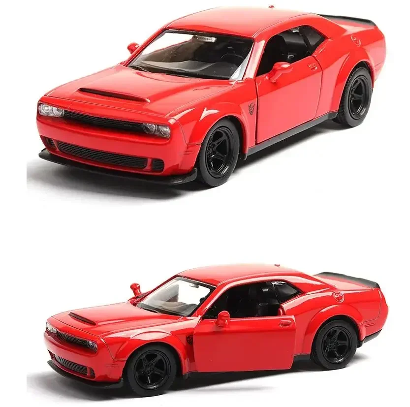 1:36 Dodge Challenger SRT Demon Sports Car Alloy Diecast Car Model Toy With Pull Back For Children Gifts Toy Collection