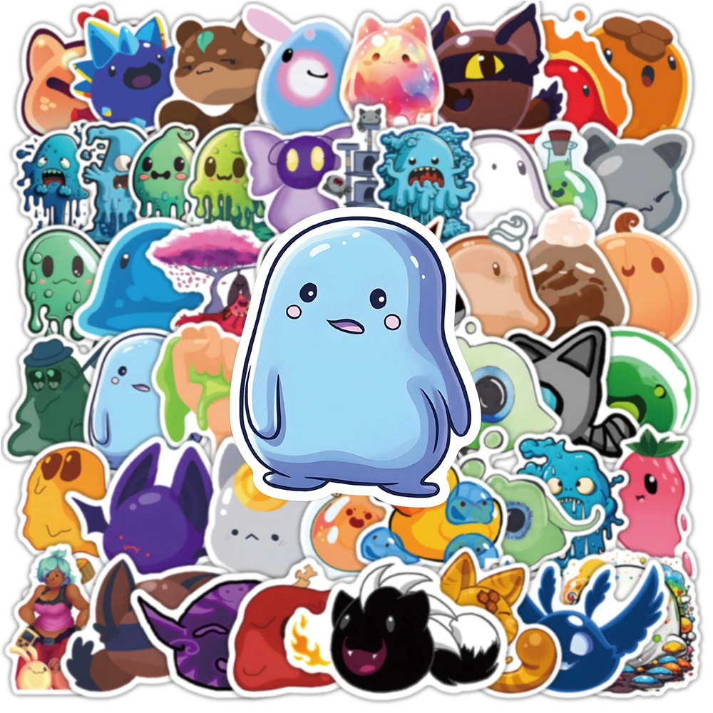 10/30/50 pz carino Slime Rancher gioco adesivi Kawaii Cartoon Graffiti Sticker Laptop telefono cancelleria divertente adesivo per bambini giocattolo