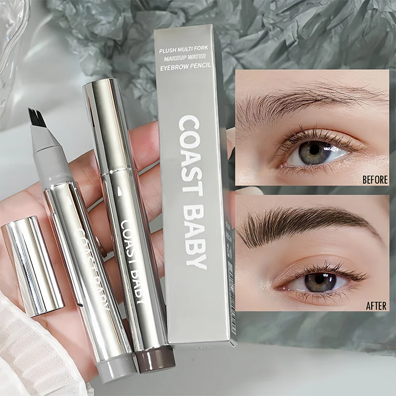 Multi-Prong waterwenkbrauwpen - Microblading-effect, ultrafijne slag van 0,1 mm, waterdicht, langdurig, natuurlijke haarachtige wenkbrauwen