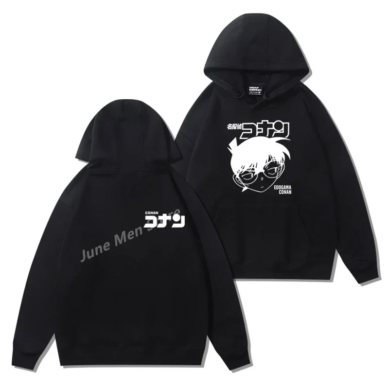 Hot selling items - men's and women's long sleeved hooded sweatshirts Japanese Conan detective printed couple hooded sweatshirts