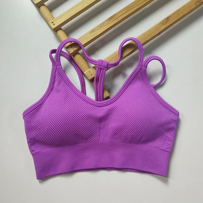 Sexy Beauty Back Yoga Bra Running Fitness Vest Sports Bra Shockproof Crop Top Women Push up Gym Workout Top Female Underwear