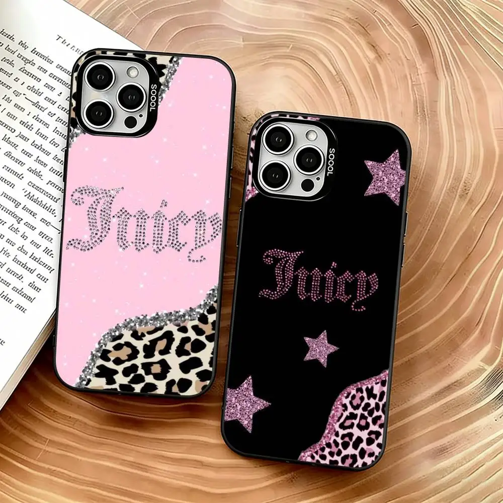 

Pink J-Juicy C-Couture Phone Case For iPhone 17,16,15,14,13,12,11 Plus,Pro Max,XS,Colorful Silver Phone case Funda Cover