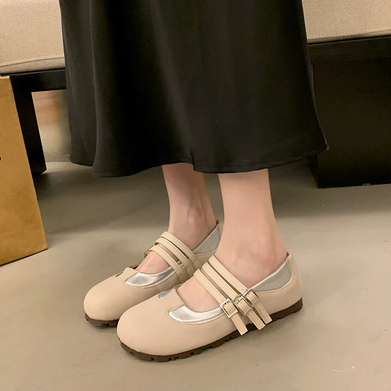 2024 New Women Mary Jane Shoes Fashion Ladies Shallow Soft Sole Non Slip Shoes Women's Comfort Walk Flats Female Shoes Soft Sole