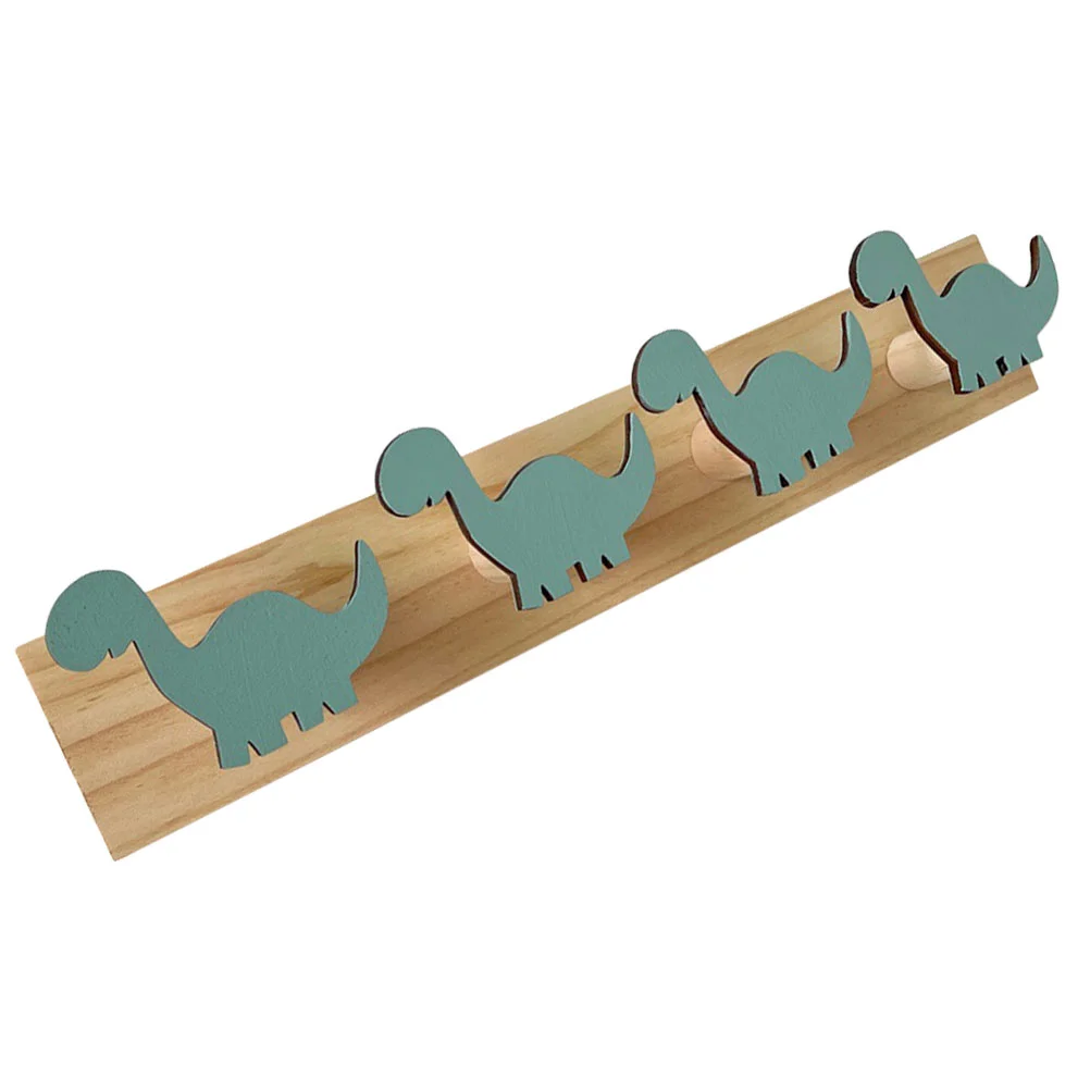 Sponge Clothing Dinosaur Hook Child Decor Modern Towel Hooks Wall Wooden Bedroom Storage