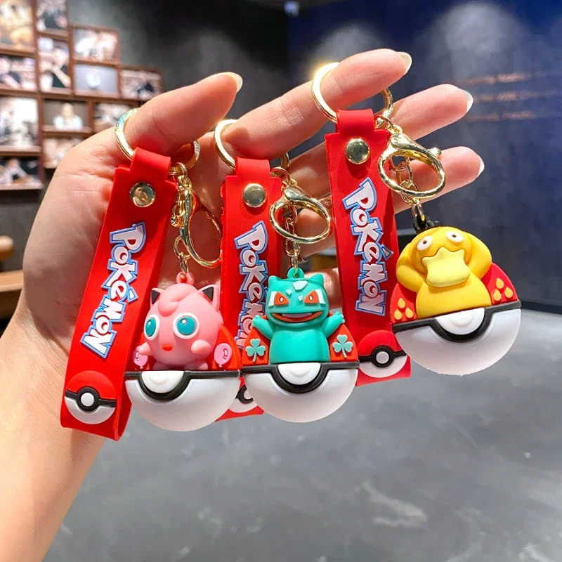 Disney's New Pokémon Keychain Pikachu Poke Ball Key Pendant Pokémon Doll Keychain Car Key Decoration Easy To Carry