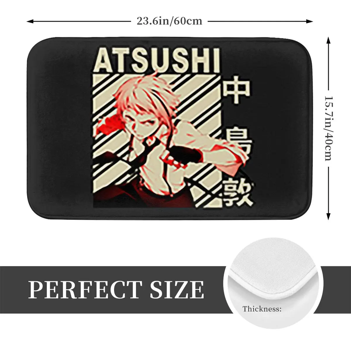 Atsushi Nakajima Anime Bungo Stray Dogs Doormat Water oil proof Carpet Rug Kitchen Entrance Floor Mat for Bathroom Footpad Mats