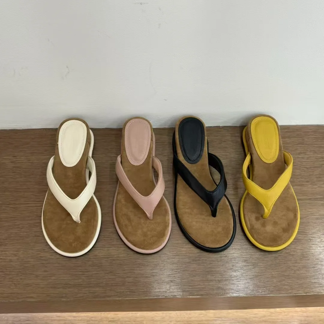 

2025 New Summer Clip Toe Women Slippers Fashion Wedges Heel Shoes Beach Vacation Female Flip Flop Sandals High Heel Flip
