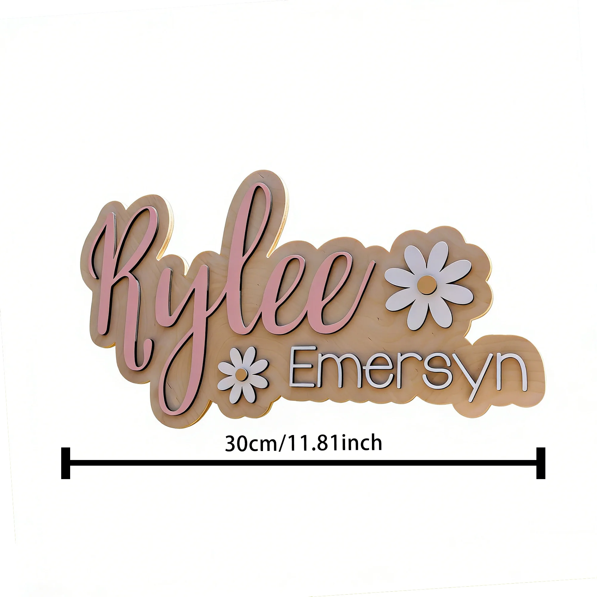 1Pc Custom Name Sunflower Style Wooden Name Plaque,Home Room Office Wall Door Decor,DIY Paintable,Nursery Birthday Wedding Gift image 5
