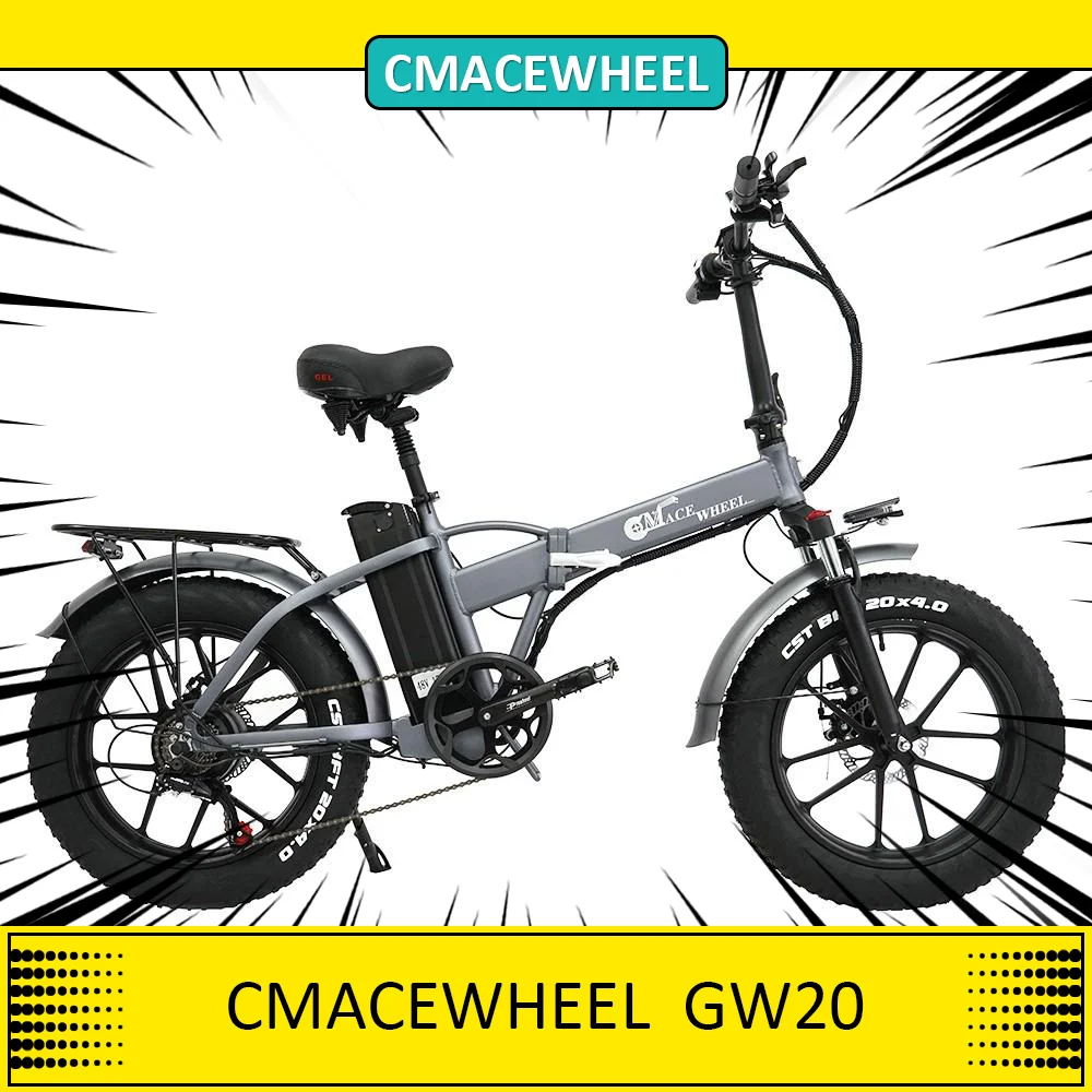 CMACEWHEEL GW20 Electric Bike 750W Motor 48V 17Ah Powerful Battery  40-45km/h Max Speed 70-110km Range 20*4.0'' Fat Tires Ebike