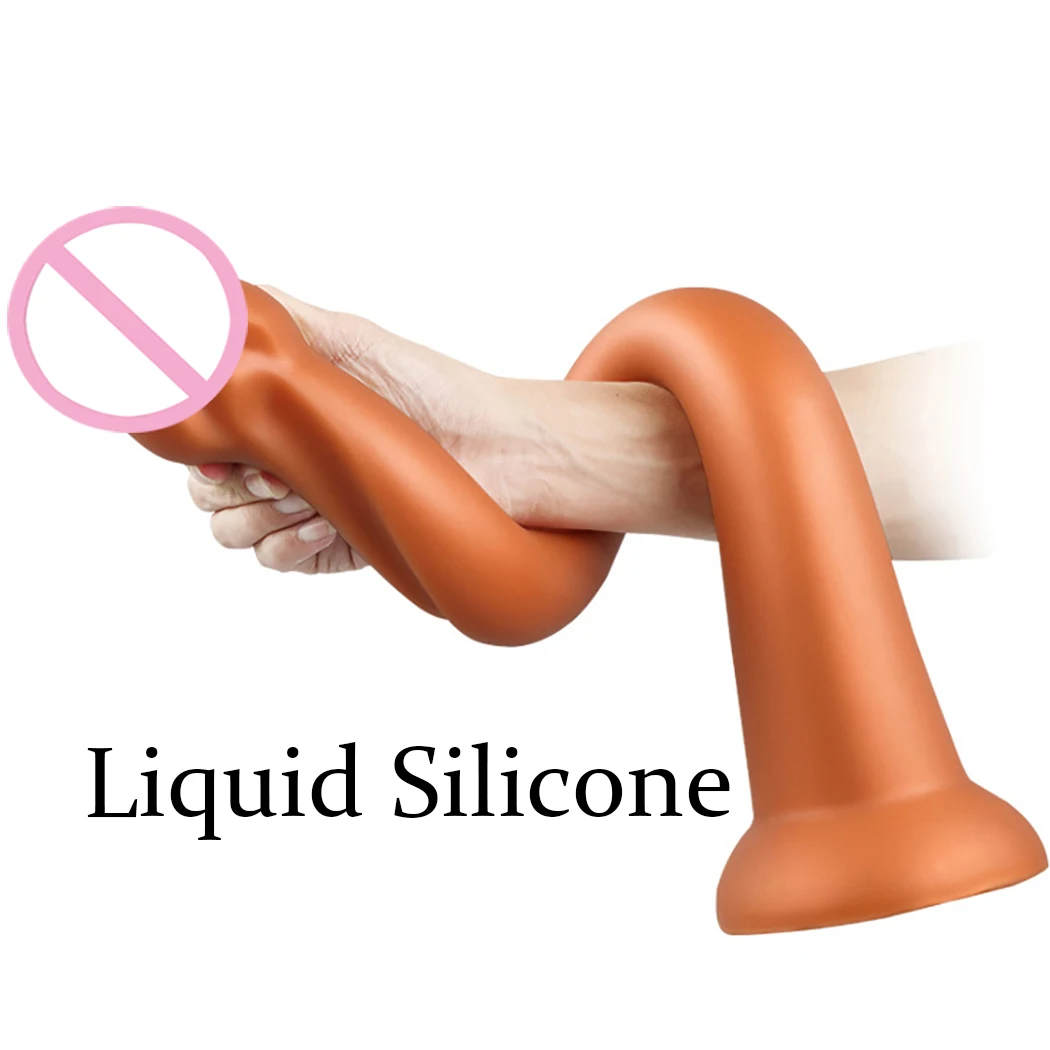 Liquid Silicone Anal Plug Long Butt Plug Big Dildos Stimulate Anus and Vagina Soft Anal Dilator Penis Sex Toys Dick Sex Products