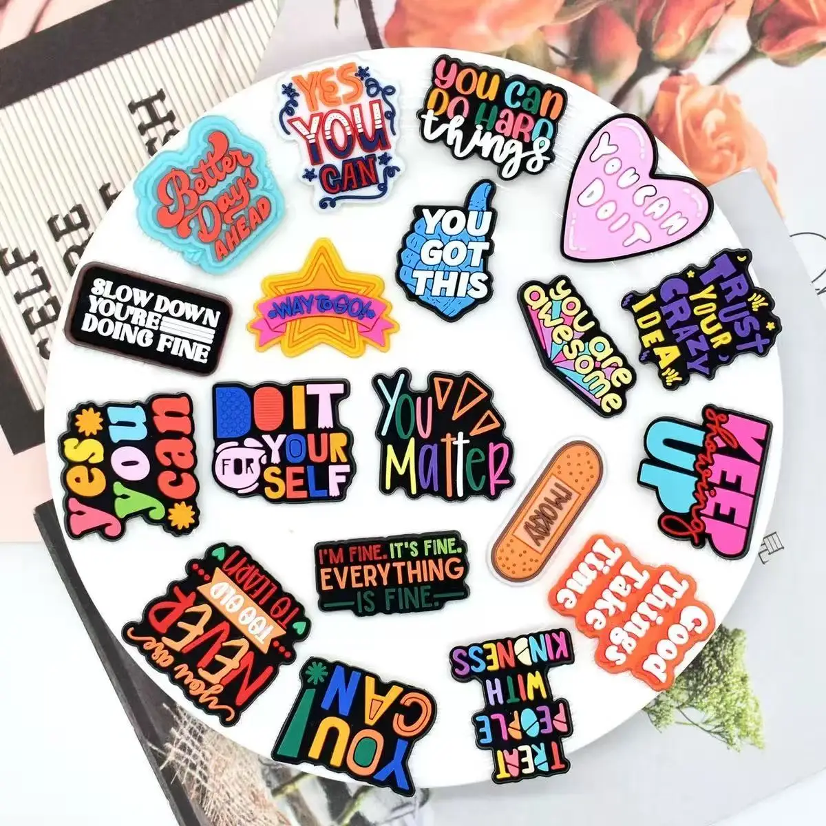 19-57pcs Personal Essay Shoe Charms For Sandals,Shoe Decoration Accessories Shoe Pins Great Gift For Men Wom